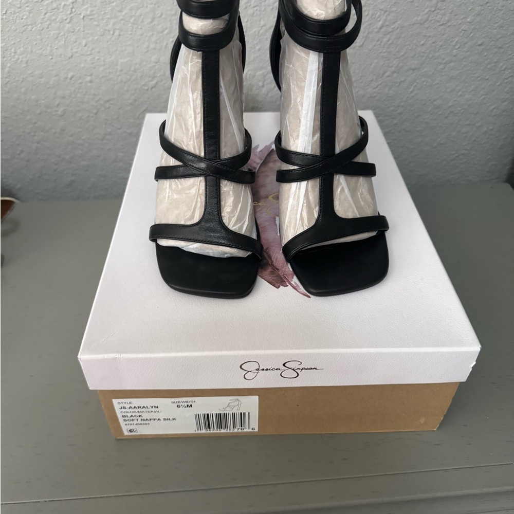 Jessica Simpson Black Strappy Heels